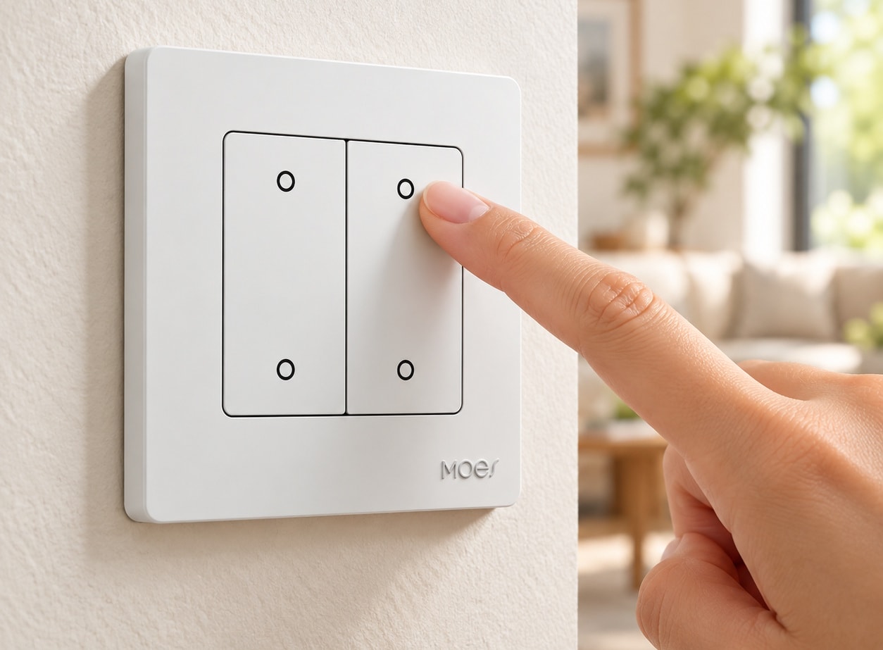 Pilot Zigbee Tuya Moes 2-kanałowy sterownik scen z obsługą 6 akcji