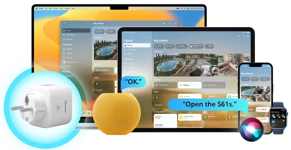 Sterowanie gniazdkiem SONOFF S61s w środowisku Apple Home i Siri