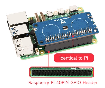 Montaż nakładki DA7212 Audio HAT (B) na Raspberry Pi
