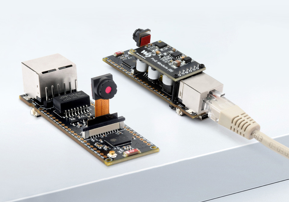 ESP32-S3-ETH-CAM-KIT Waveshare płytka ESP32-S3 Ethernet RJ45 Wi-Fi Bluetooth z kamerą OV5640