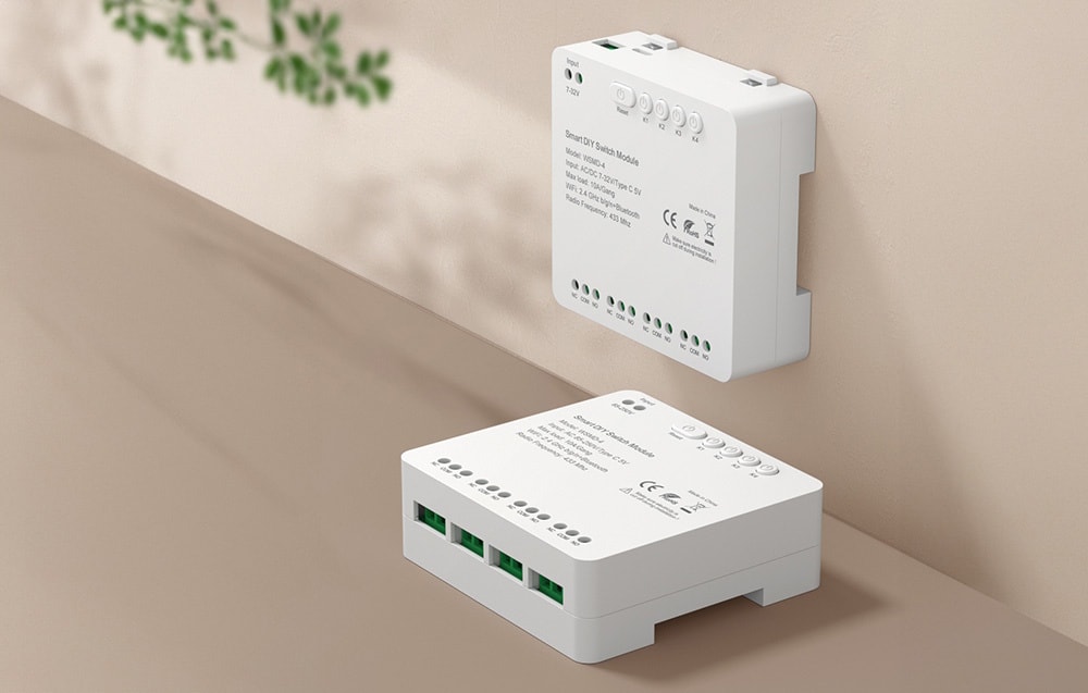 AVATTO WSMD-4 250V 4-kanałowy moduł przekaźnikowy WiFi Tuya RF 433 MHz zasilany 230V