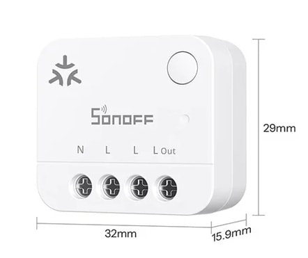 Wymiary gabarytowe modułu SONOFF MINI-1GP